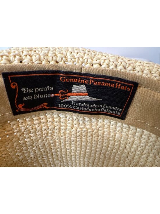 Genuine Panama Hats Handmade Equador  Carludovica Palmata Large Colorful Trim main image 4